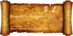 Bognár Lajos névjegykártya
